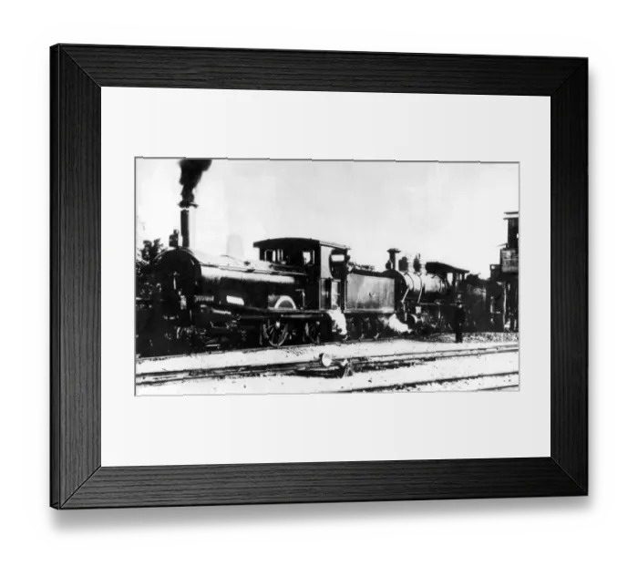 Framed Print : Steam locomotive, Japan, 1890 Framed Print : Steam locomotive, Japan, 1890