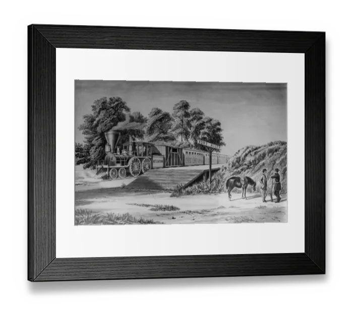Framed Print : Kansas Pacific Railroad stop at Fort Riley Framed Print : Kansas Pacific Railroad stop at Fort Riley