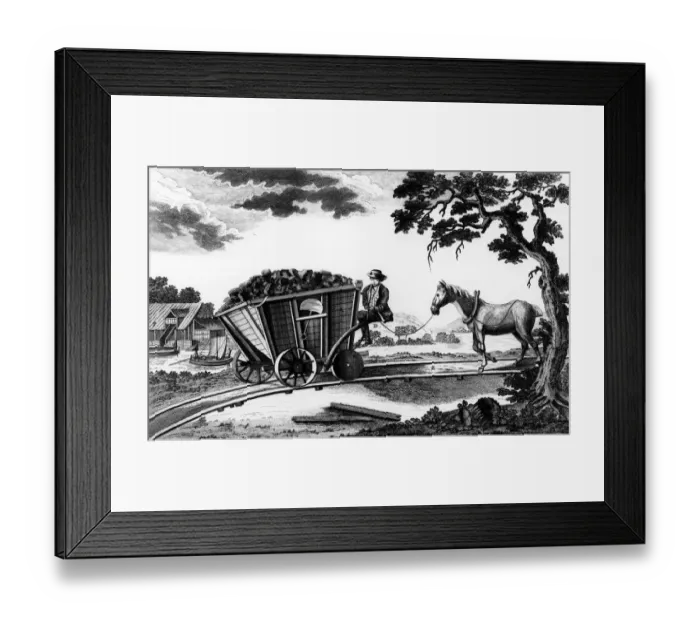 Framed Print : Print of Newcastle Coalwagon 1773 from Arts and Metiers Framed Print : Print of Newcastle Coalwagon 1773 from Arts and Metiers