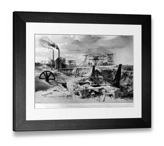 Framed Print : Pumps for draining the Kilsby Tunnel 8 July 1937 The tunnel is located near Framed Print : Pumps for draining the Kilsby Tunnel 8 July 1937 The tunnel is located near