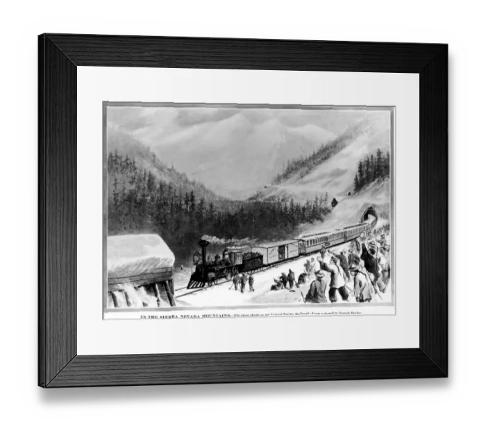 Framed Print : Central Pacific Railroad are constructing the western end of a road to connect with Framed Print : Central Pacific Railroad are constructing the western end of a road to connect with