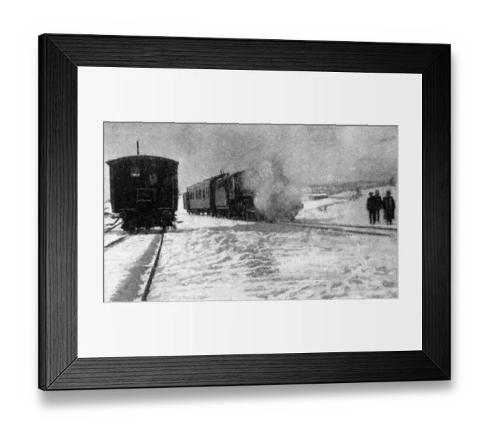 Framed Print : Train leaving the headquarters of the Finnish Legion in Northern Russia. ?TopFoto Framed Print : Train leaving the headquarters of the Finnish Legion in Northern Russia. ?TopFoto