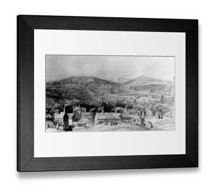 Framed Print : Industrial landscape with the London and Manchester Railway in the background (right) Framed Print : Industrial landscape with the London and Manchester Railway in the background (right)
