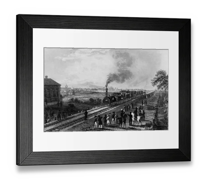 Framed Print : Steam train. Possibly the building of St Petersburg ?TopFoto Framed Print : Steam train. Possibly the building of St Petersburg ?TopFoto