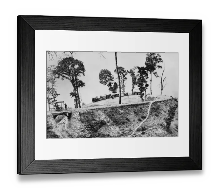 Framed Print : Narrow guage steam train negotiating the loop at Agony Point c. 1880 Framed Print : Narrow guage steam train negotiating the loop at Agony Point c. 1880