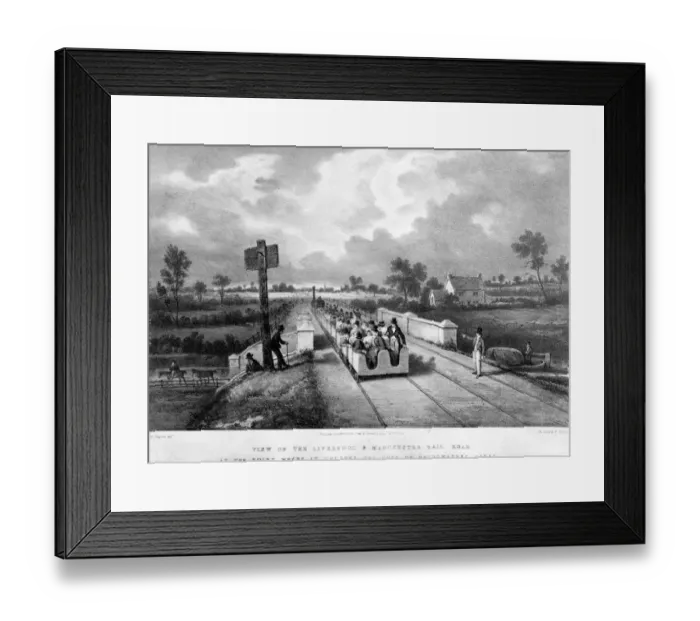 Framed Print : The point where the railway crosses The Duke of Bridgwaters Canal The Liverpool