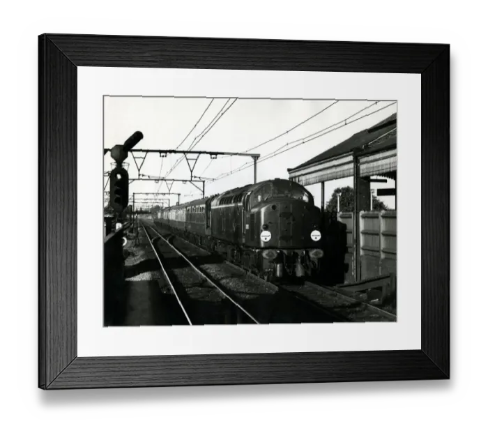 Framed Print : Liverpool Street to Norwich Express, hauled by a new type of Diesel locomotive, made Framed Print : Liverpool Street to Norwich Express, hauled by a new type of Diesel locomotive, made