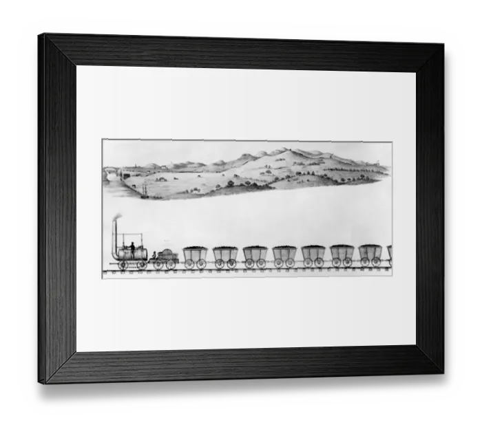 Framed Print : View of the Railway from Hatton Colliery to the depot on the banks of the river Wear Framed Print : View of the Railway from Hatton Colliery to the depot on the banks of the river Wear