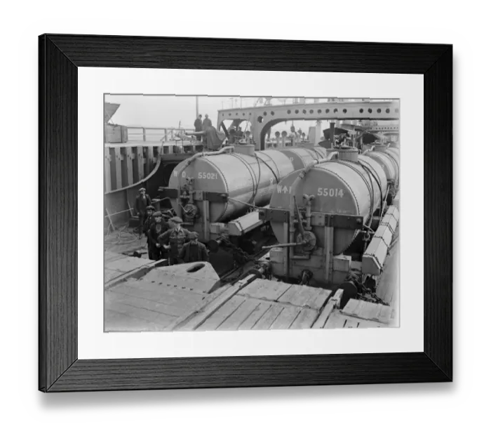 Framed Print : Richborough Train Ferry on the east coast of Kent showing steam engines being transported