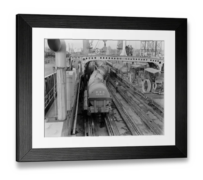 Framed Print : An overview of the Richborough Train Ferry on the east coast of Kent showing steam