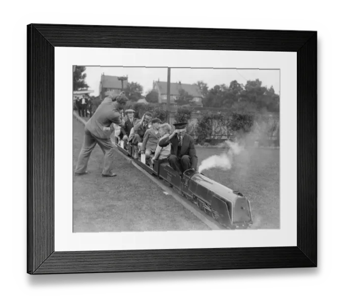 Framed Print : This model train was an attraction at the S. R. Gardeners Show at the sports ground Plough Lane Framed Print : This model train was an attraction at the S. R. Gardeners Show at the sports ground Plough Lane