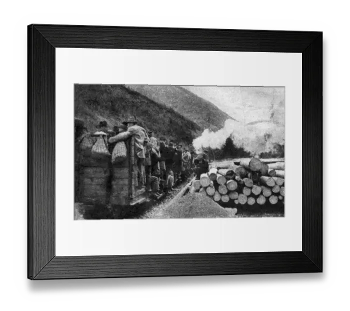 Framed Print : The timber railway high up in the Carpathian Mountains on the Hungarian-Russian border