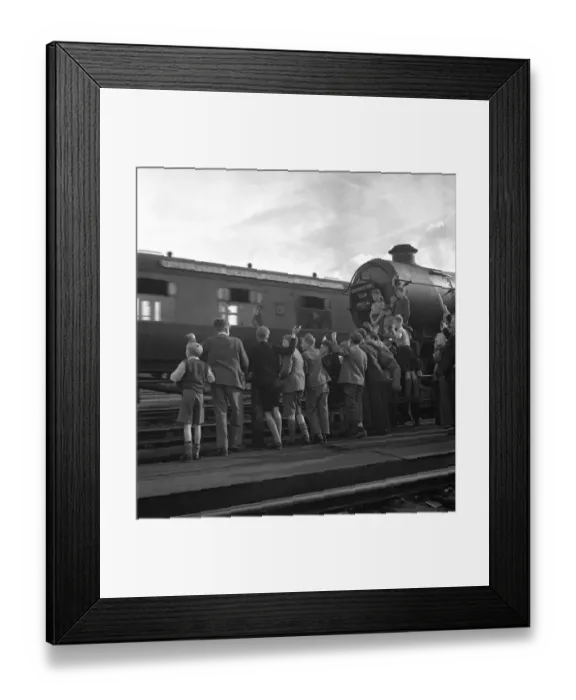 Framed Print : Trainspotters Club Outing Young members of the trainspotters club admire the steam