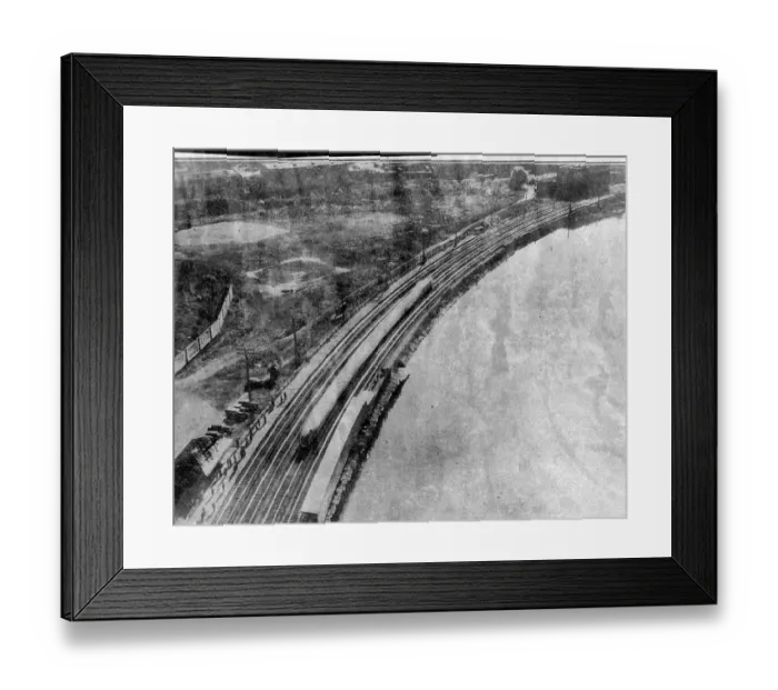 Framed Print : Steam train approaching New York November 13th 1934 Framed Print : Steam train approaching New York November 13th 1934
