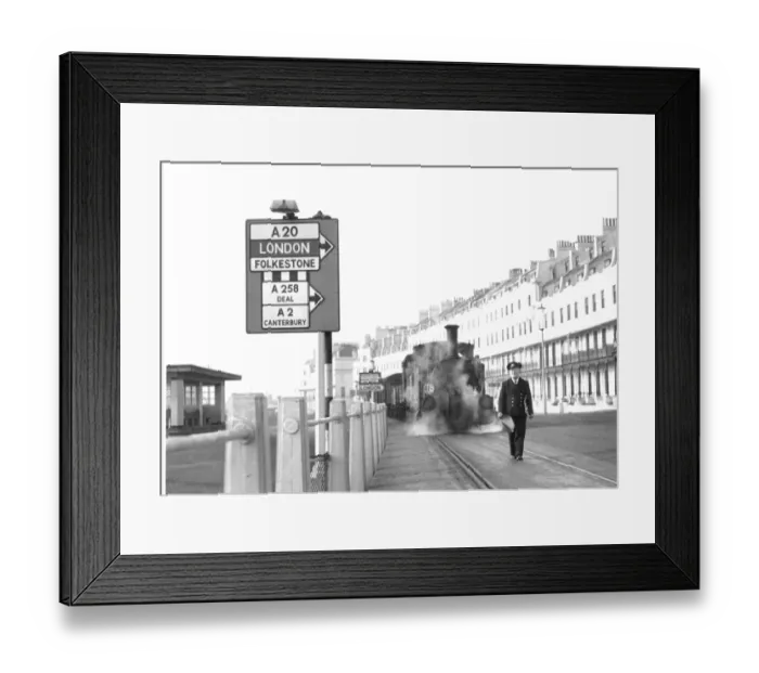 Framed Print : The last train in England to have a man walk in front waving a red flag, through Framed Print : The last train in England to have a man walk in front waving a red flag, through