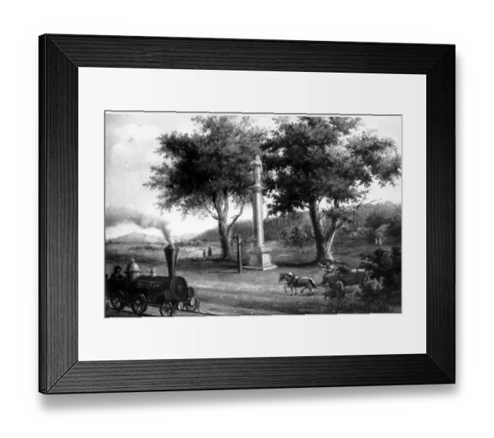 Framed Print : The first train steaming into Cracow in 1847 Framed Print : The first train steaming into Cracow in 1847