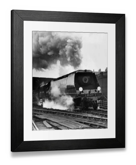 Framed Print : A Southern Region Merchant Navy class locomotive taking the Royal Scot out of Euston