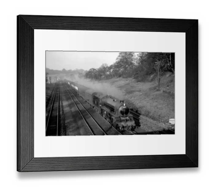 Framed Print : Steam Railway Engine ( 1407 engine ) steaming along near Hadley, near London Framed Print : Steam Railway Engine ( 1407 engine ) steaming along near Hadley, near London