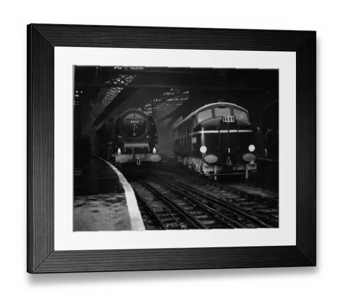Framed Print : The Diesel Electric Locomotive ( DMS Railway ) pulling out of Euston Station