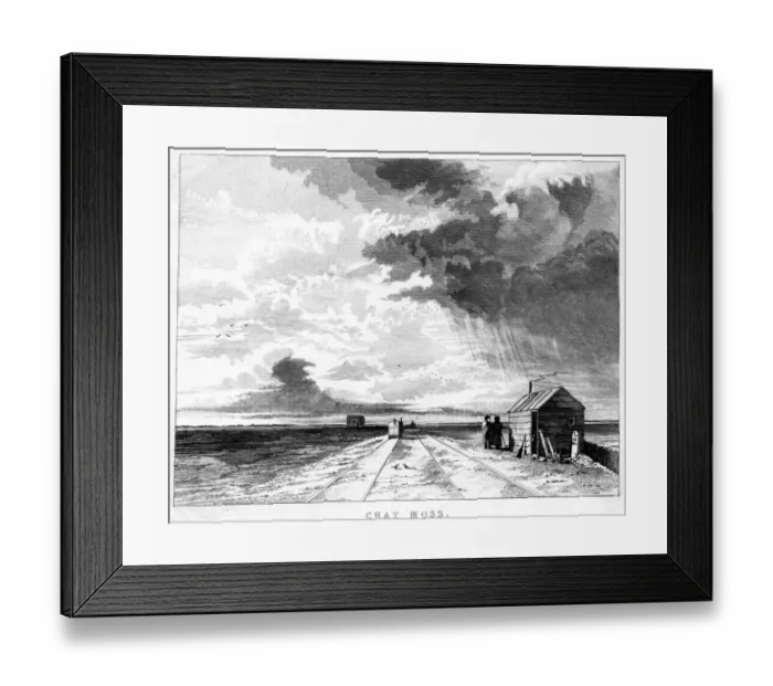 Framed Print : Chat Moss threatened the completion of the Liverpool and Manchester Railway, until Framed Print : Chat Moss threatened the completion of the Liverpool and Manchester Railway, until