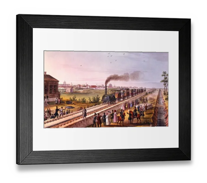 Framed Print : Steam train, Russia, pre-revolutionary Framed Print : Steam train, Russia, pre-revolutionary
