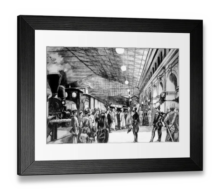 Framed Print : The coffin of Crown Prince Rudolf of Austria, at Vienna Railway Station. January 30th 1889 Framed Print : The coffin of Crown Prince Rudolf of Austria, at Vienna Railway Station. January 30th 1889