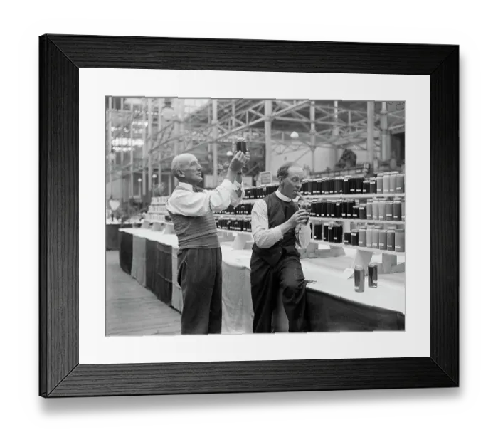 Framed Print : Judging honey at Crystal Palace show. 1934