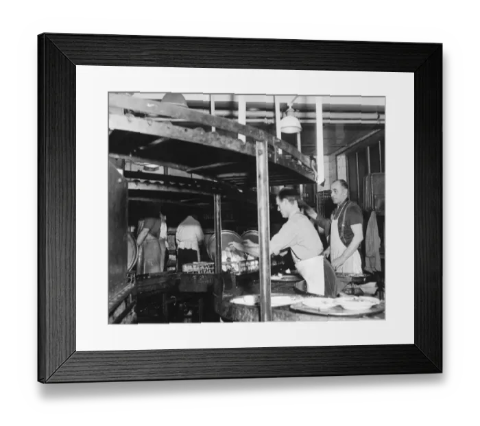 Framed Print : Deep below the kitchens the endless conveyors bring endless quantities of dirty dishes Framed Print : Deep below the kitchens the endless conveyors bring endless quantities of dirty dishes