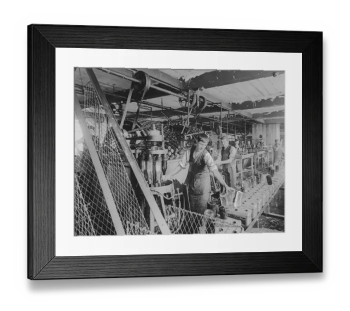 Framed Print : Workers bottle washing in a brewery London, England. undated Framed Print : Workers bottle washing in a brewery London, England. undated