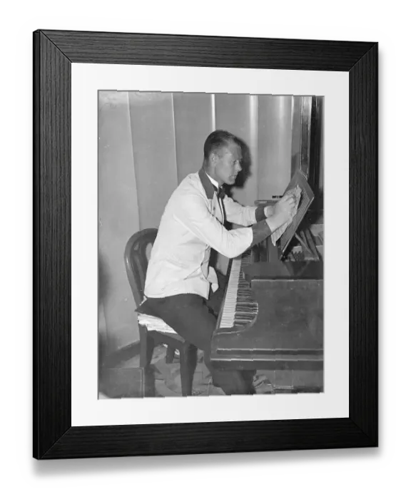 Framed Print : Waiter who strikes a different note, successful composer of music in his spare time Framed Print : Waiter who strikes a different note, successful composer of music in his spare time