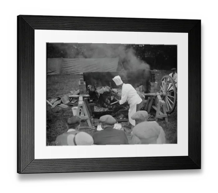 Framed Print : Roasting an ox in Gloucester. 30 June 1938