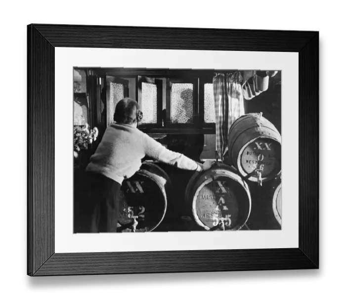 Framed Print : Miss F. Newitt, landlady of the Crown pub in Chipstead, England. 11 December 1948 Framed Print : Miss F. Newitt, landlady of the Crown pub in Chipstead, England. 11 December 1948