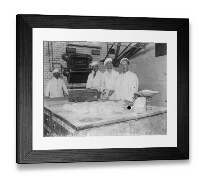 Framed Print : Viennese bakers begin work in London. 5, 000 rolls a day for exhibition Framed Print : Viennese bakers begin work in London. 5, 000 rolls a day for exhibition