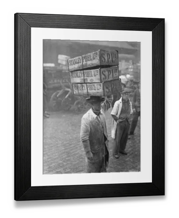 Framed Print : Billingsgate Fish Market is already working at top pressure to deal with the terrific Framed Print : Billingsgate Fish Market is already working at top pressure to deal with the terrific