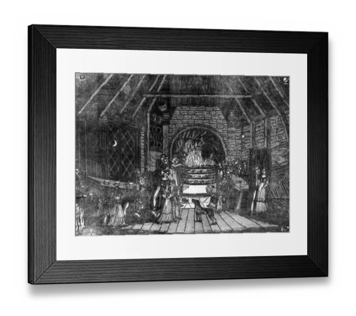 Framed Print : Halloween people sitting around a fire While the fairies are abroad humans stay Framed Print : Halloween people sitting around a fire While the fairies are abroad humans stay