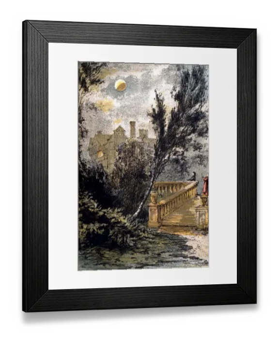 Framed Print : Eclipse of the Moon. Colour wood engraving in Agnes Gibernes Sun, Moon and Stars, 1881 Framed Print : Eclipse of the Moon. Colour wood engraving in Agnes Gibernes Sun, Moon and Stars, 1881