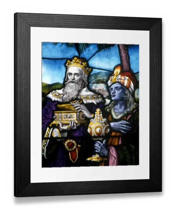 Framed Print : CHRISTIAN Three Magi with gifts. Stained glass (19th century) from Lincoln Cathedral Framed Print : CHRISTIAN Three Magi with gifts. Stained glass (19th century) from Lincoln Cathedral