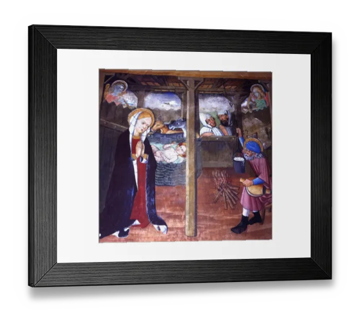 Framed Print : France Savoy Lanslevillard St. Sebastian Chapel Nativity in the Manger