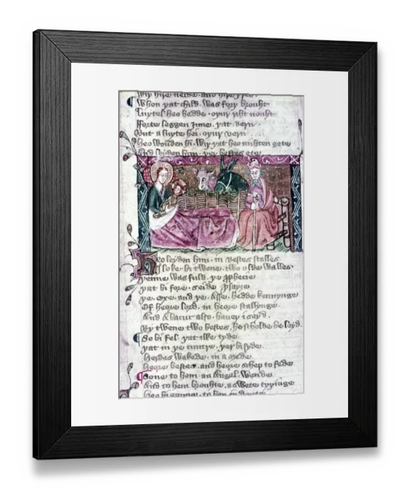 Framed Print : Nativity. English Illumination in 13th and 14th Cent Framed Print : Nativity. English Illumination in 13th and 14th Cent