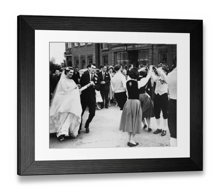 Framed Print : Folk Dancing At Their Wedding. When Miss Margaret Morris (21) married Mr. Keith Uttley at St Framed Print : Folk Dancing At Their Wedding. When Miss Margaret Morris (21) married Mr. Keith Uttley at St