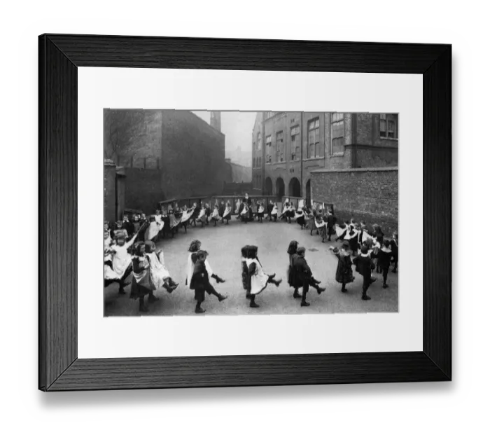 Framed Print : Children in a London council school learn the first steps in dancing. 1908 Framed Print : Children in a London council school learn the first steps in dancing. 1908