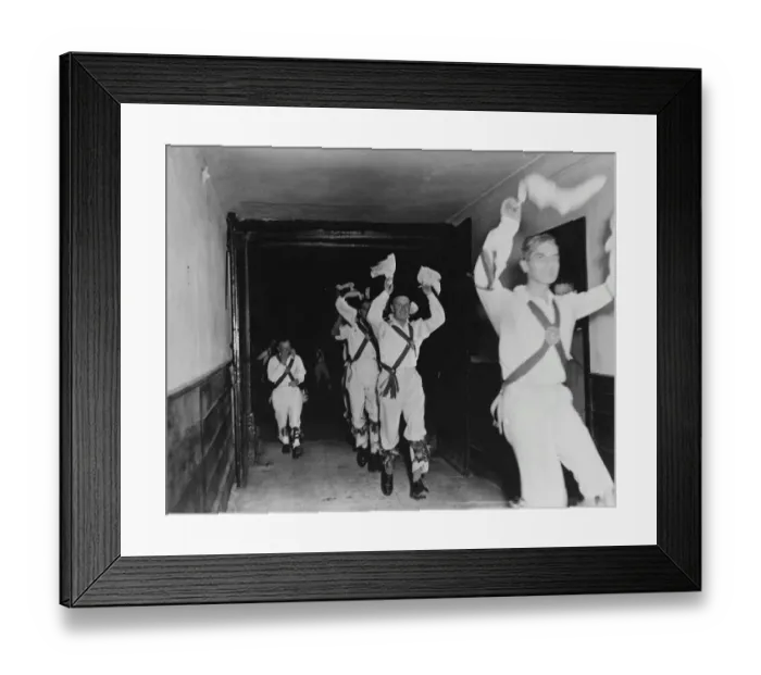 Framed Print : Here Come The Morris Men. After dancing till dark, the Morris men dance their way Framed Print : Here Come The Morris Men. After dancing till dark, the Morris men dance their way