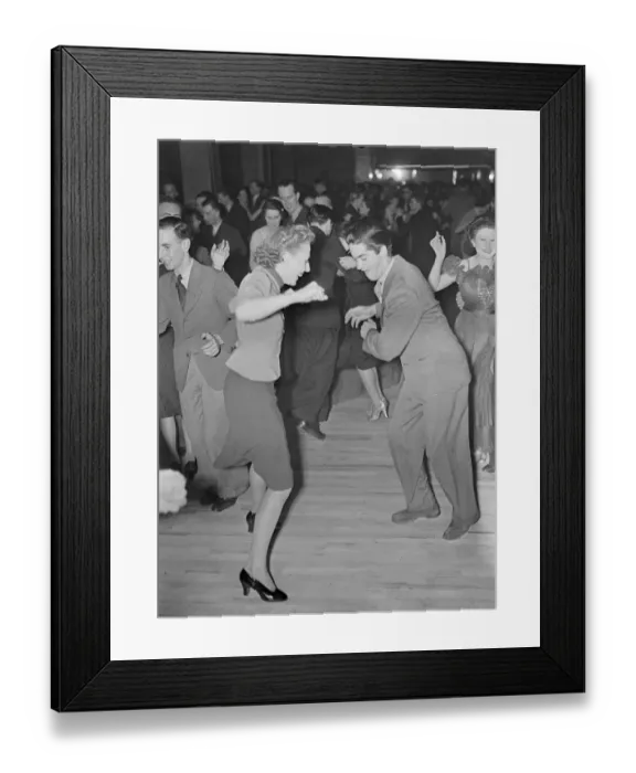 Framed Print : Jitterbugs come to London. dance  /  dancing  /  party season  /  celebration  /  happy vintage