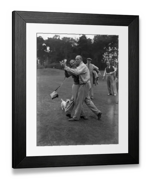 Framed Print : Ladies v Men at the New Zealand Golf Club, Byfleet. Mr G Hawkins and Miss Diana Fishwick Framed Print : Ladies v Men at the New Zealand Golf Club, Byfleet. Mr G Hawkins and Miss Diana Fishwick