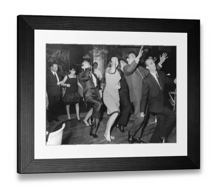 Framed Print : In 1962 The Hully Gully was the new dance craze to sweep across Europe, patrons Framed Print : In 1962 The Hully Gully was the new dance craze to sweep across Europe, patrons