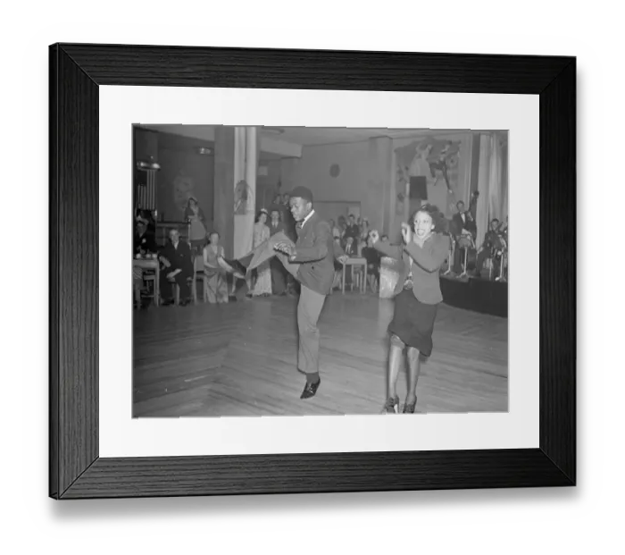 Framed Print : Jitterbugs come to London. dance  /  dancing  /  party season  /  celebration  /  happy vintage