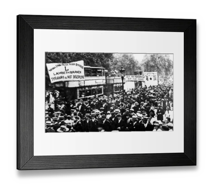 Framed Print : Police Strike 1919 The Lambeth contingent marching to take part in the Trafalgar Framed Print : Police Strike 1919 The Lambeth contingent marching to take part in the Trafalgar