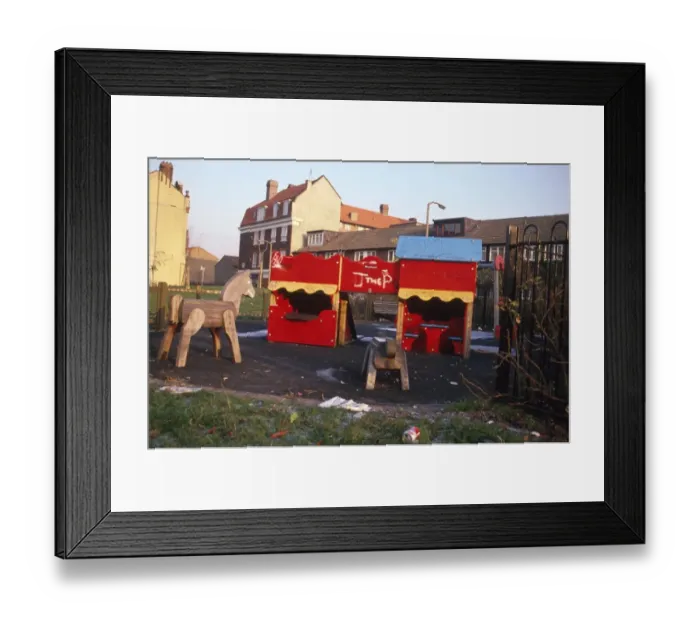 Framed Print : Vandalised Playground - Lambeth, London History of London - Vauxhall  /  Lambeth