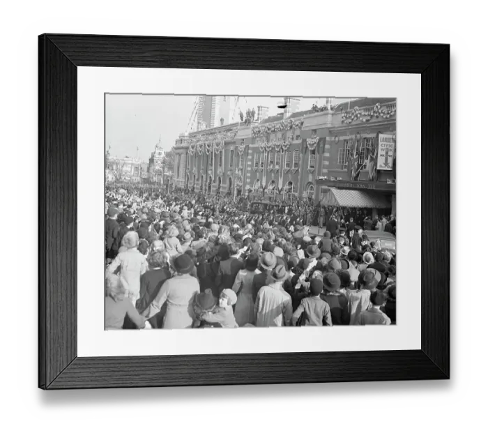 Framed Print : Queen Mary received an enthusiastic welcome when she visited Brixton to open the new £90 Framed Print : Queen Mary received an enthusiastic welcome when she visited Brixton to open the new £90