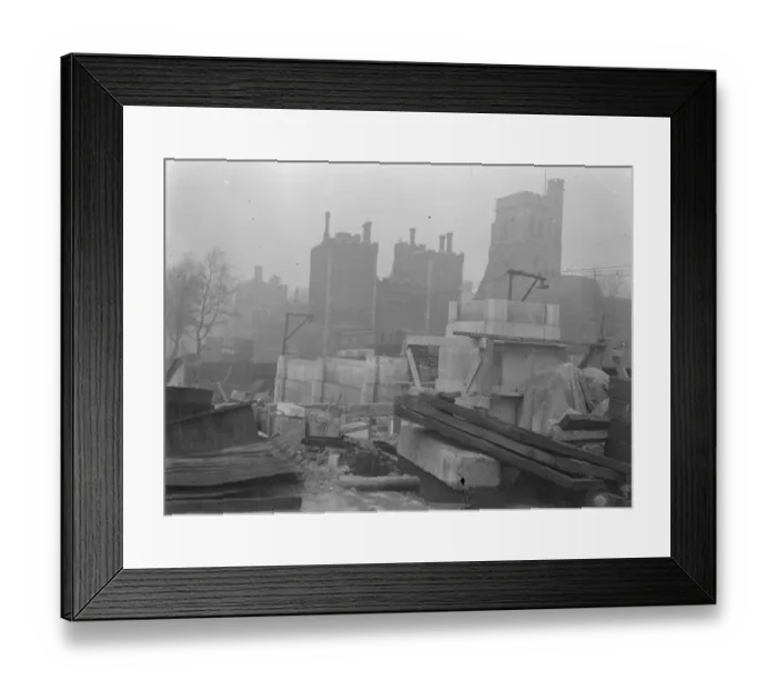 Framed Print : Work progresses on Lambeth Bridge. A view of the progress of the work on Lambeth Bridge